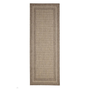 Flatweave Gel Border Latte Runner-Melrose-Rug Love - The Most Loved Rug Store